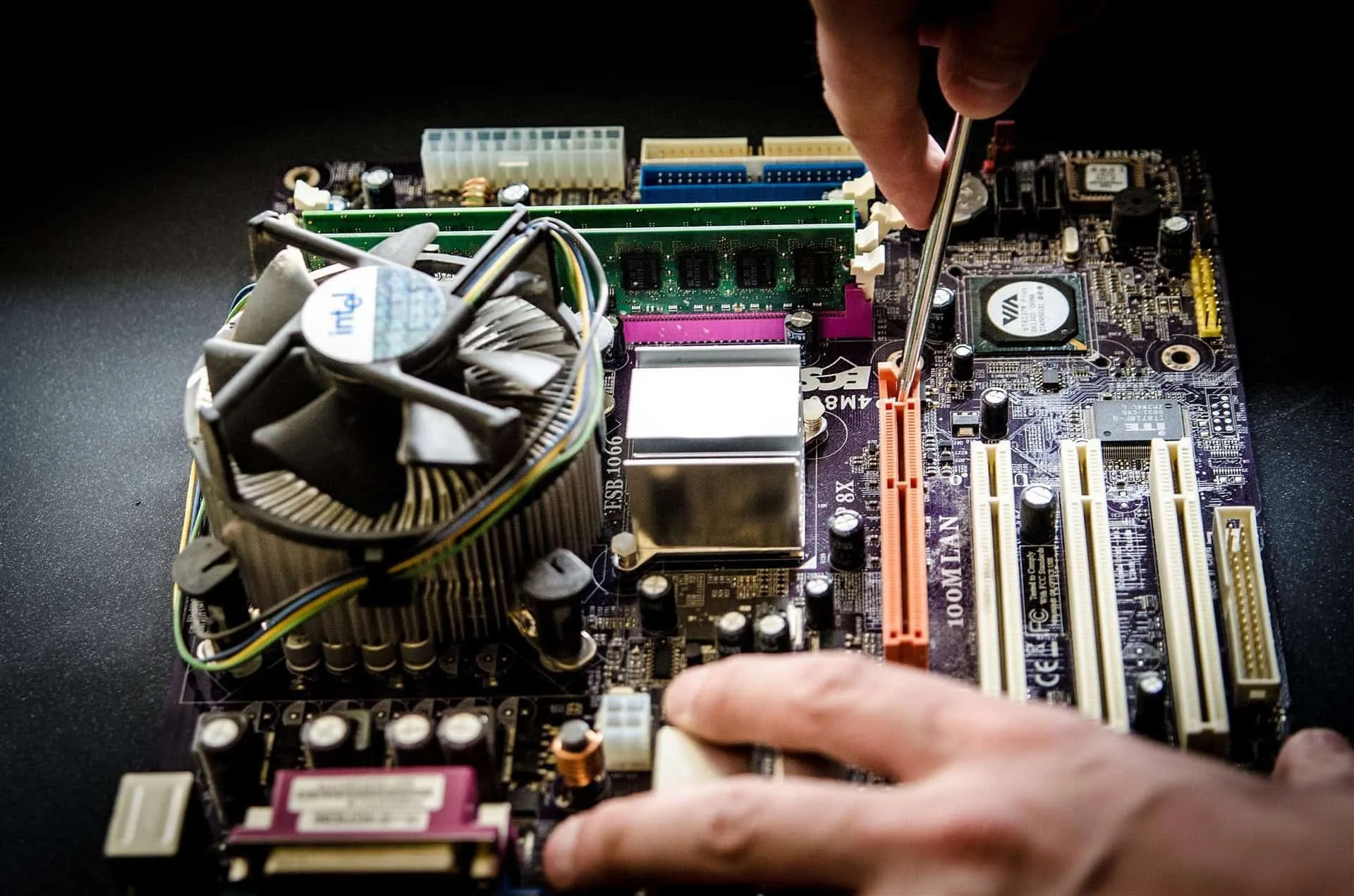A computer motherboard